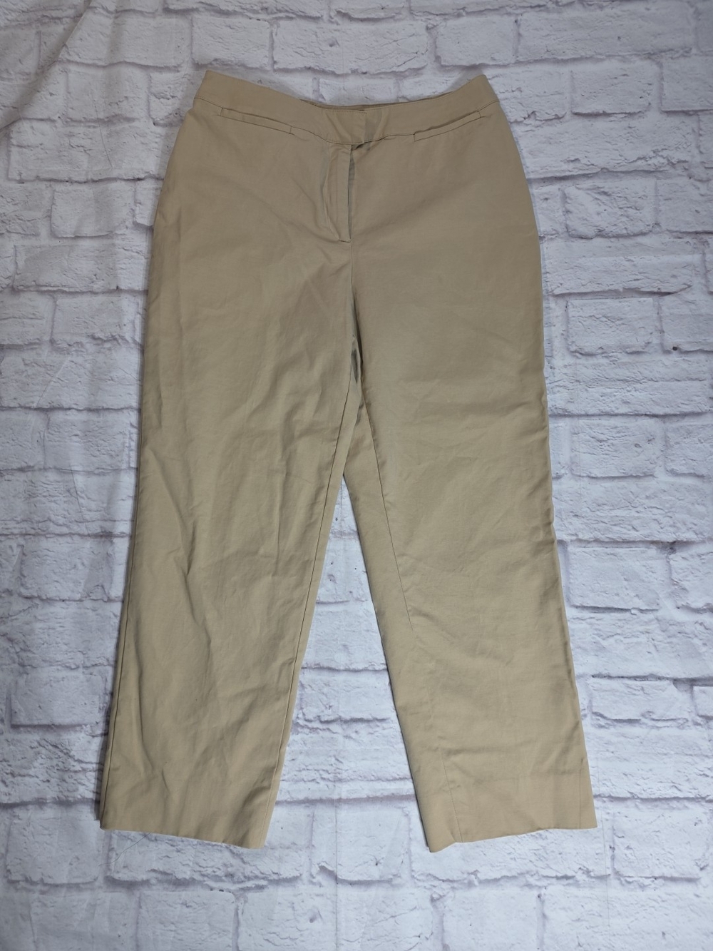Piazza Sempione Brigitte Pants Sz 44(8)(30x24) Tan Khaki Dress Trouser Capri
